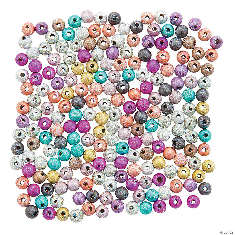 Multicolor Glitter Round Beads - 4mm - Discontinued