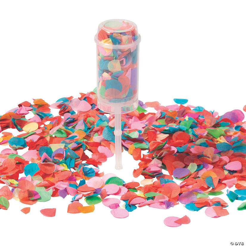 Multicolor Push-Up Confetti Poppers - 8 Pc. Image