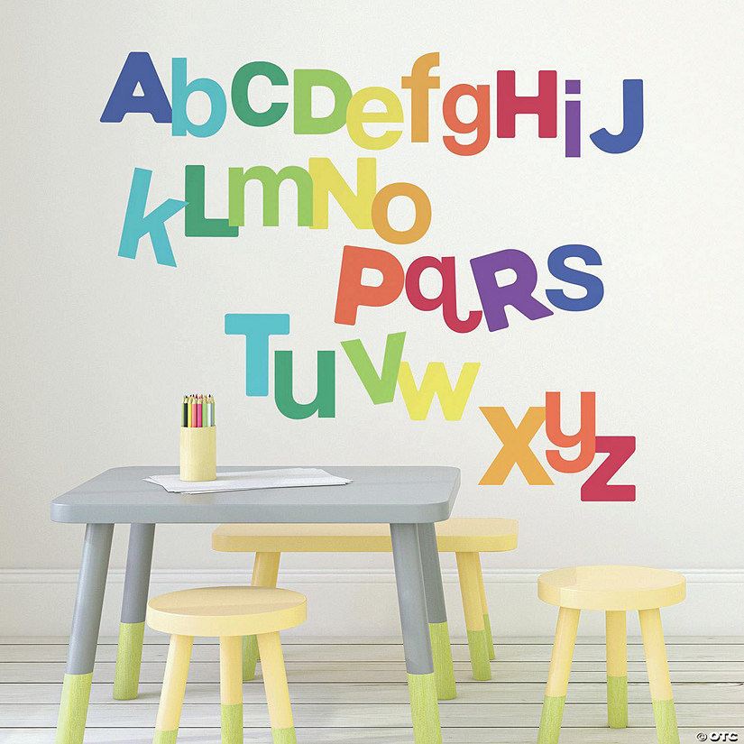 Multicolored Alphabet Peel & Stick Wall Decals Oriental Trading
