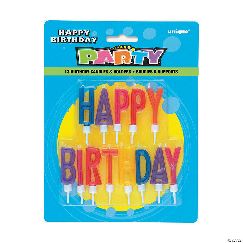 Multicolored Happy Birthday Letter Candles Image
