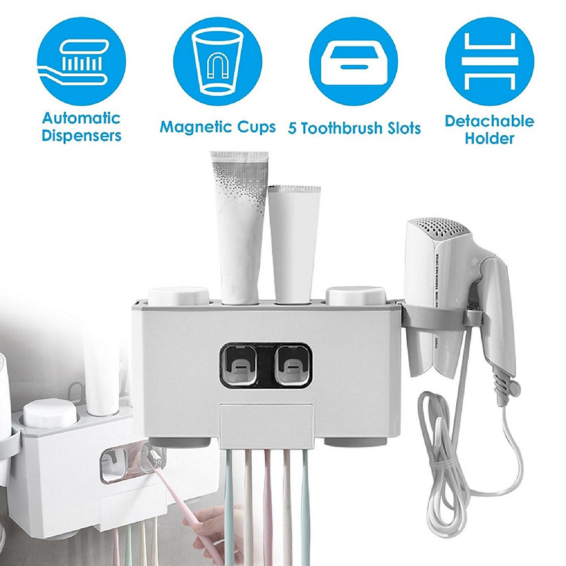Multifunctional Wall Mount Toothbrush Holder Rack Organizer Automatic