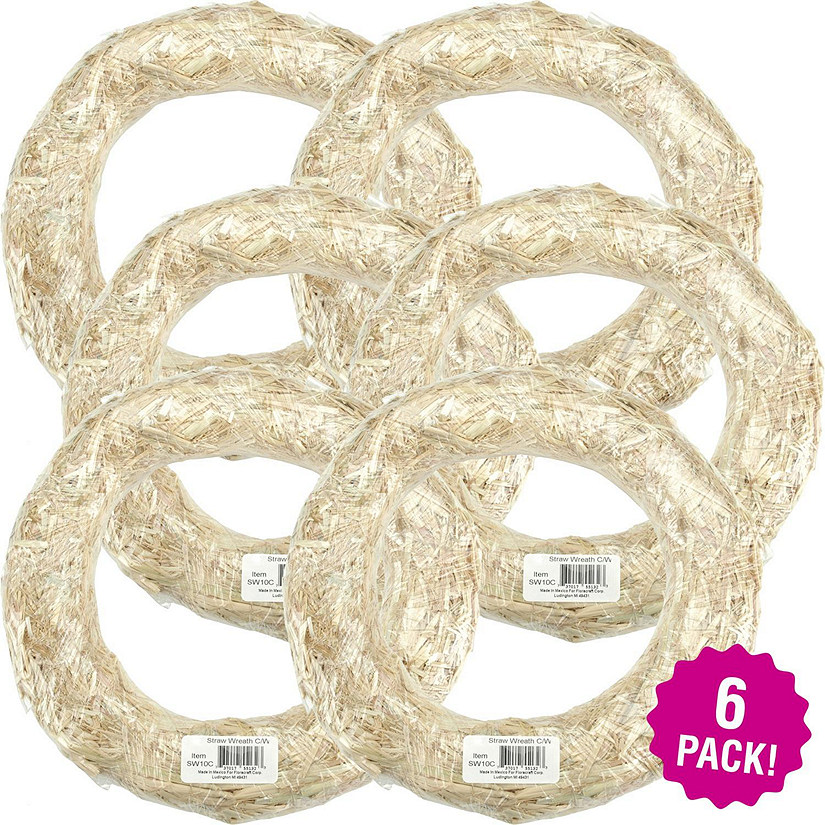 Multipack of 6 - FloraCraft Straw Wreath Form-18