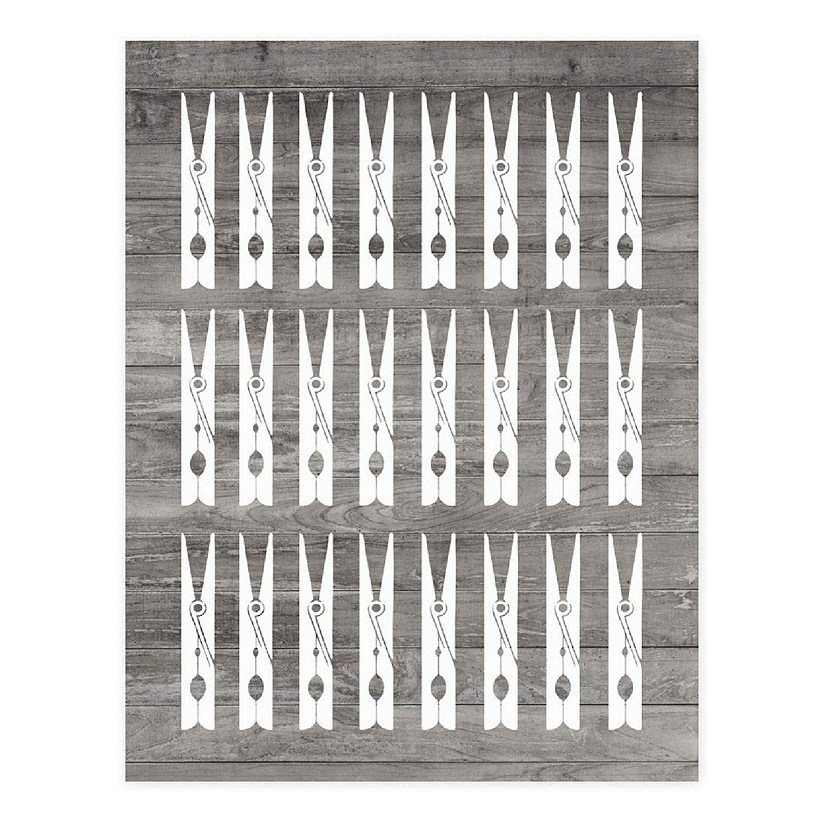 Multiple Clothespins Wall Art 8.5x11in Image