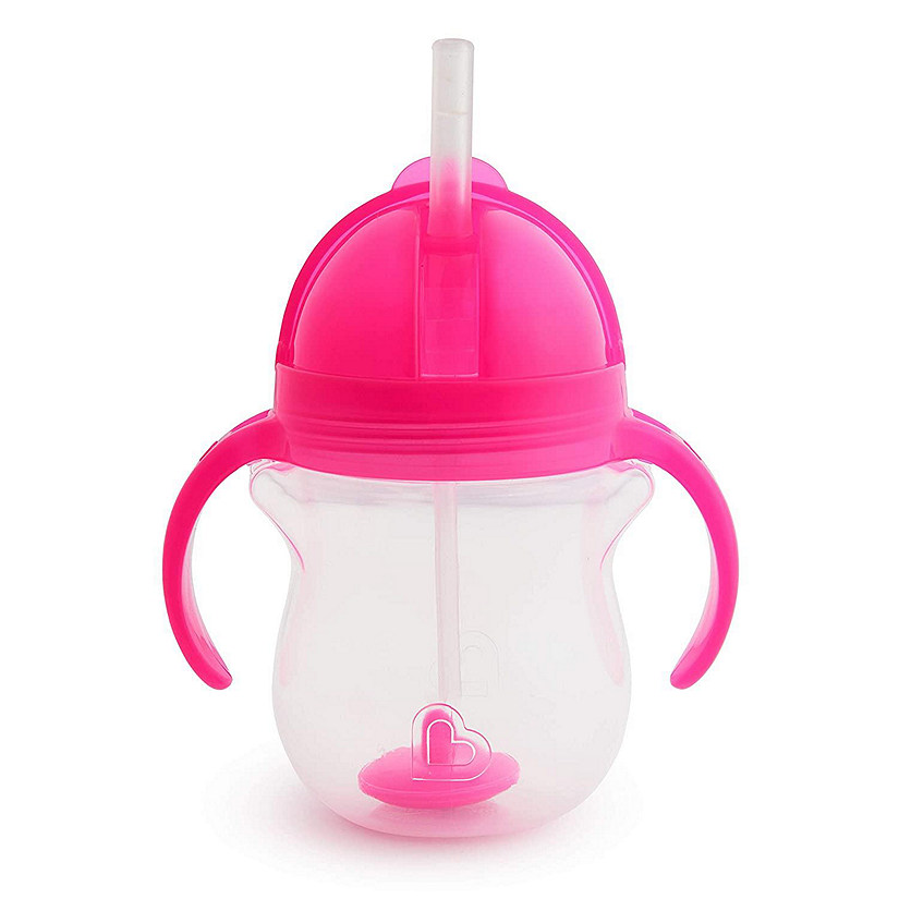 Munchkin Any Angle Weighted Straw Sippy Cup, Pink, 7oz Oriental Trading