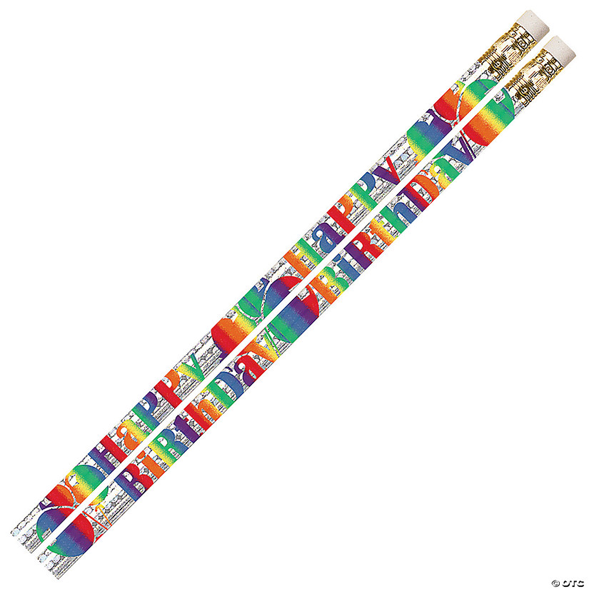 Musgrave Pencil Company Birthday Blitz Motivational Pencils, 12 Per Pack, 12 Packs Image