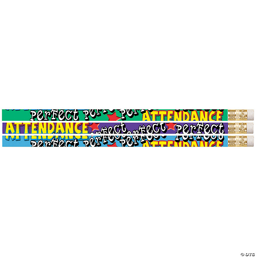 Musgrave Pencil Company Perfect Attendance Motivational Pencils, 12 Per Pack, 12 Packs Image