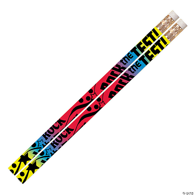 Musgrave Pencil Company Rock The Test Motivational Pencils, 12 Per Pack, 12 Packs Image