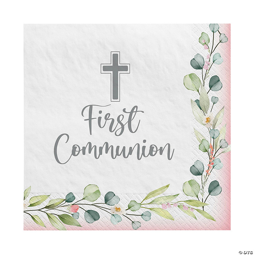 My First Communion Pink Luncheon Napkins - 40 Pc. Image