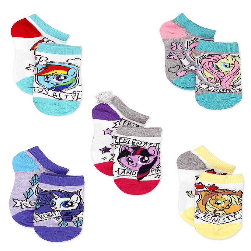 My Little Pony MLP Girls Multi Pack Socks Set (Shoe: 10-4 (Sock: 6-8), White) Image