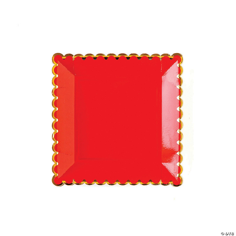 My Mind’s Eye™ Red Solid Scalloped Paper Dinner Plates