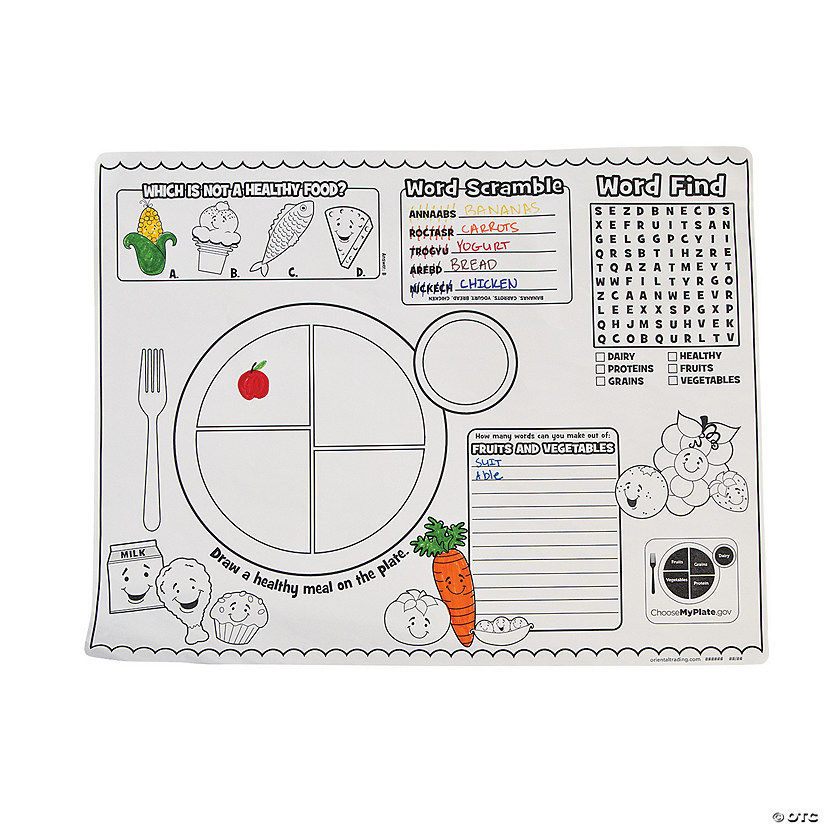 MyPlate Activity Placemats - 12 Pc. Image
