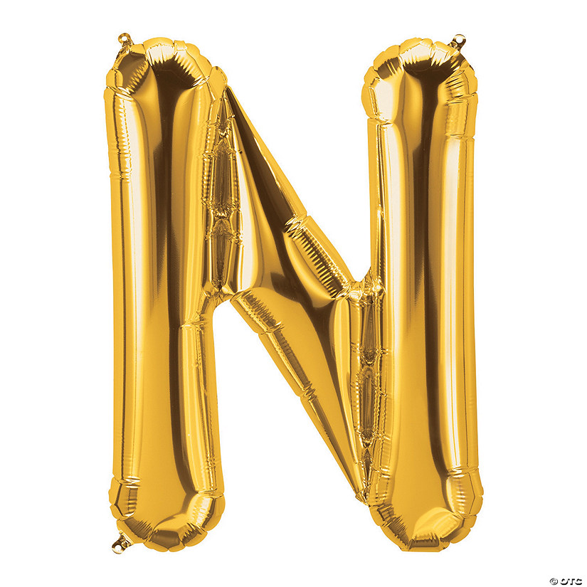 N Gold Letter 34" Mylar Balloon Image