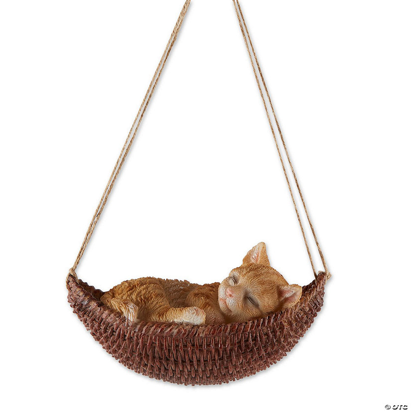 Napping Cat On Hammock Figurine 7X3.75X3.75" Image