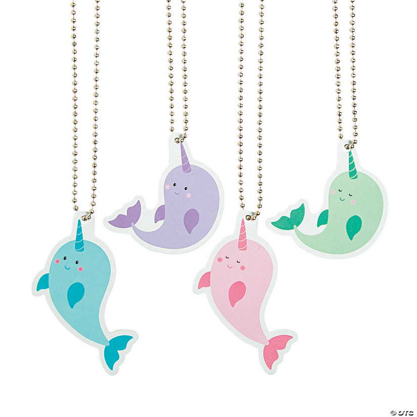 Narwhal Dog Tag Necklaces - 12 Pc. Image