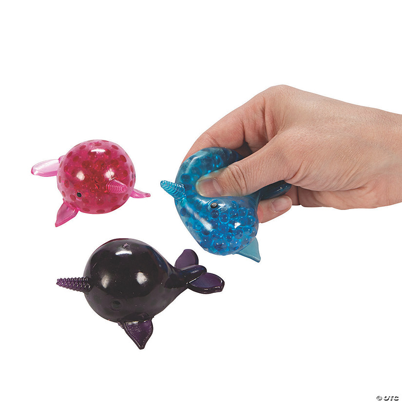 Narwhal Gel Bead Squeeze Toys - 12 Pc. Image