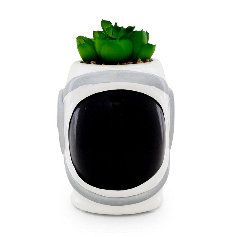NASA Space Helmet 6-Inch Ceramic Planter With Artificial Succulent Image