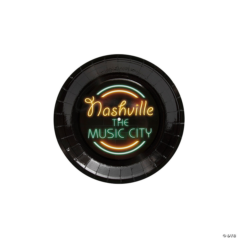 Nashville Music City Party Dessert Plates - 8 Ct. Image