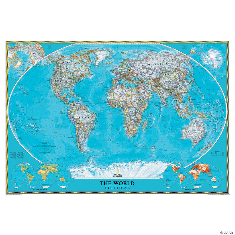 National Geographic World Classic Wall Map, Mural Image