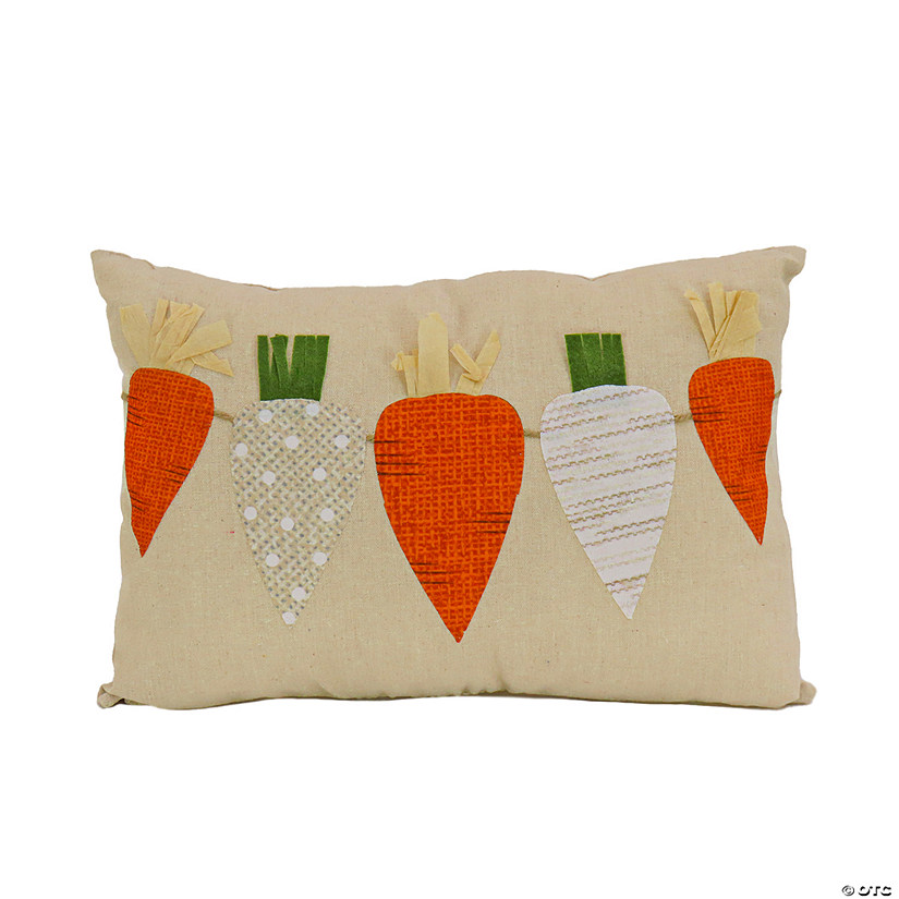 National Tree Company 10"x18" Easter Carrots Pillow Image