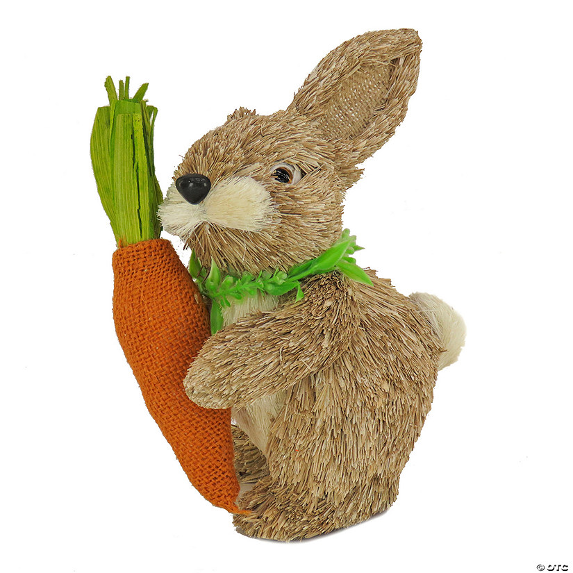 National Tree Company 12" Cute Easter Bunny Holding Carrot Image
