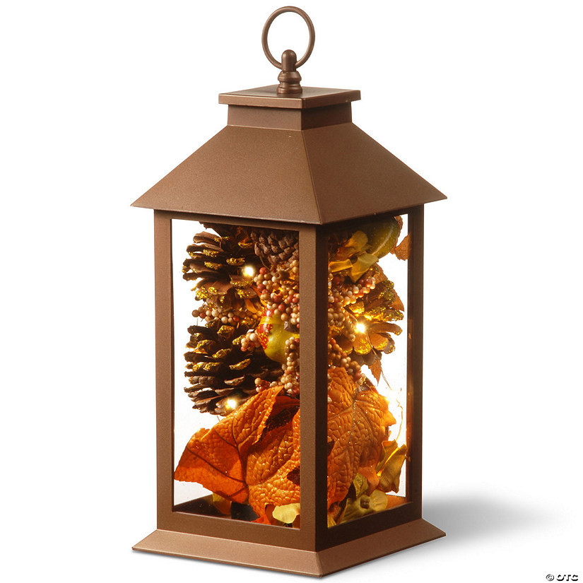 National Tree Company 12 in. Decorative Autumn Lantern with LED Lights Image
