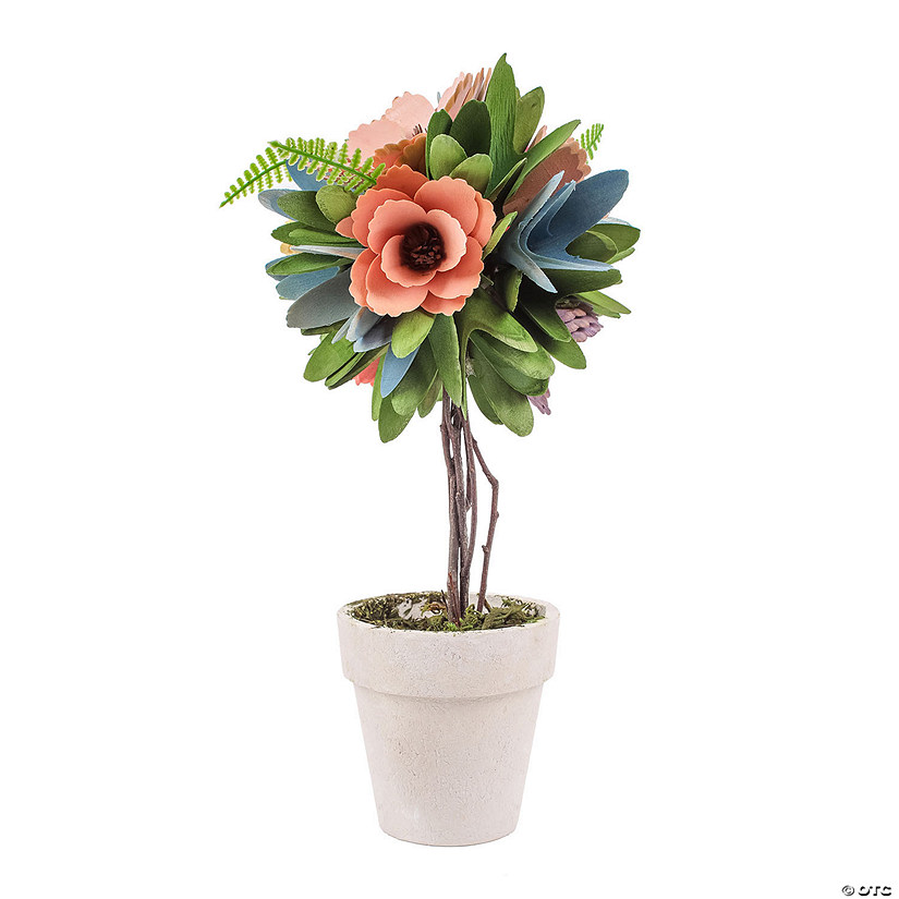 National Tree Company 12" Multicolor Spring Floral Topiary Image