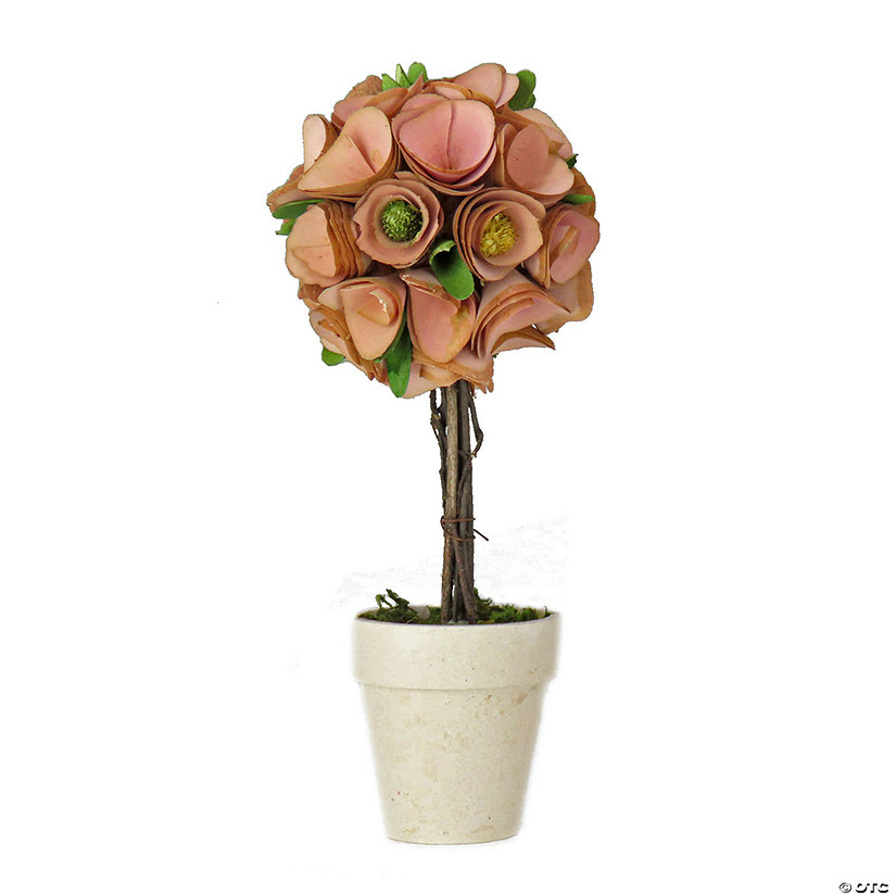National Tree Company 12" Pink Floral Spring Topiary Image