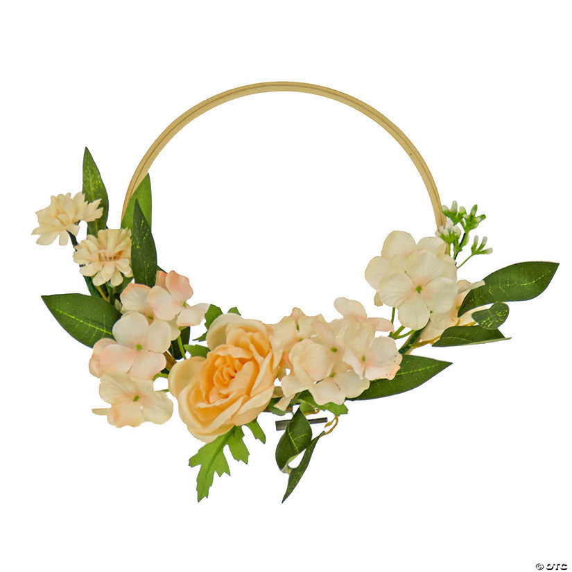 National Tree Company 12" Spring Rose And Hydrangea Table Wreath Image