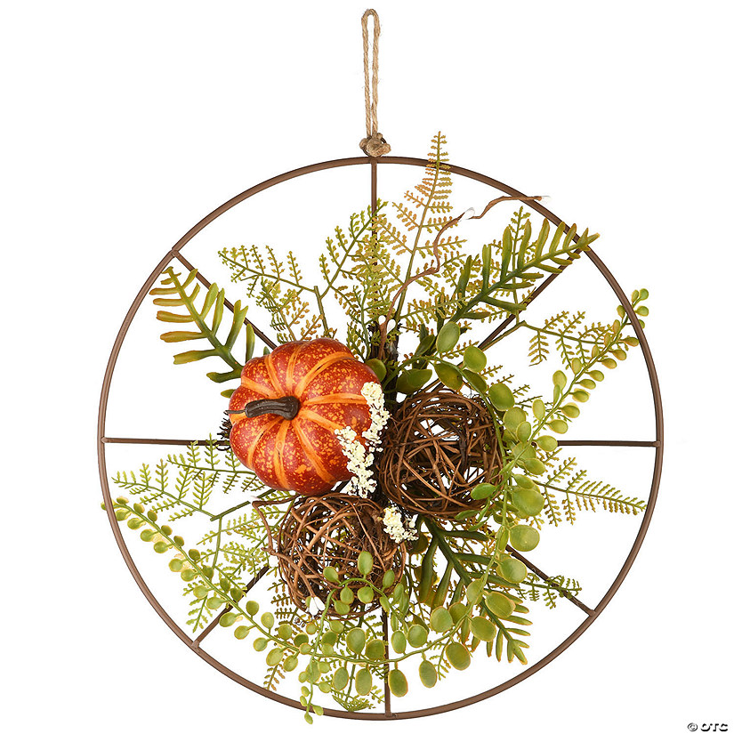 National Tree Company 13 in. Harvest Flower Circular Decoration Image