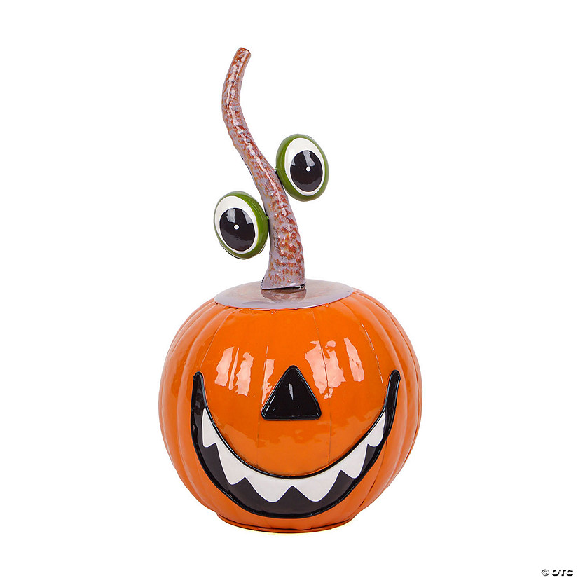 National Tree Company 15 in. Halloween Floating Eyes Metal Pumpkin Decoration Image