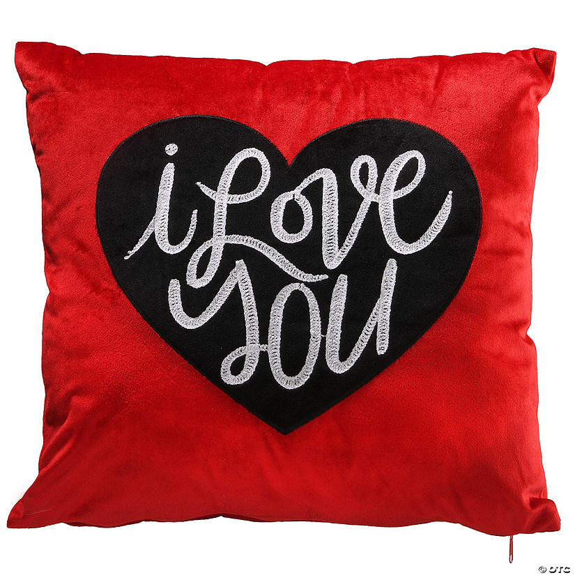 National Tree Company 16" x 16" Valentine Pillow "I LOVE YOU" Image