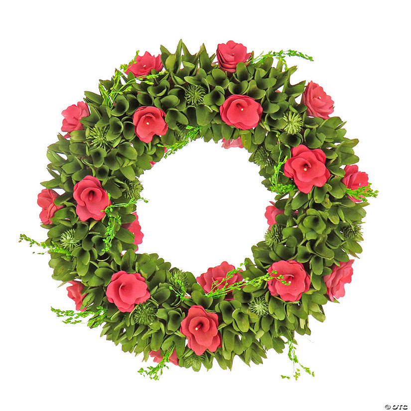 National Tree Company 18" Hot Pink Spring Floral Wreath Image