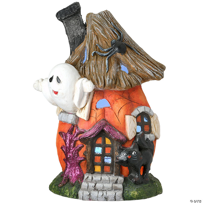 National Tree Company 18 in. Pumpkin Haunted House with LED Light Image