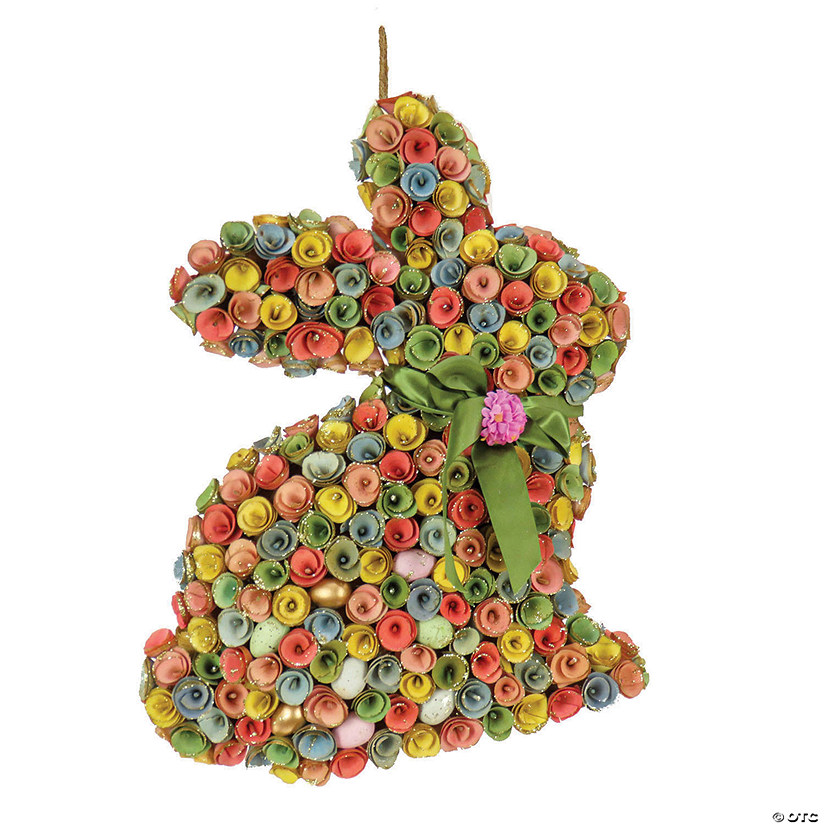National tree company 18" multicolor floral bunny decoration Image