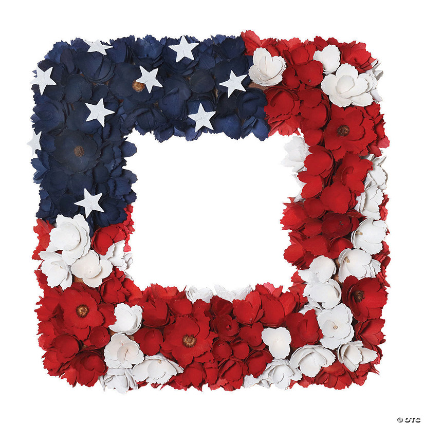National tree company 18" patriotic square shape wreath Image