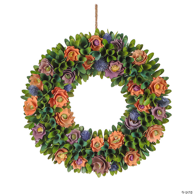 National Tree Company 18" Peach Colors Spring Floral Wreath Image
