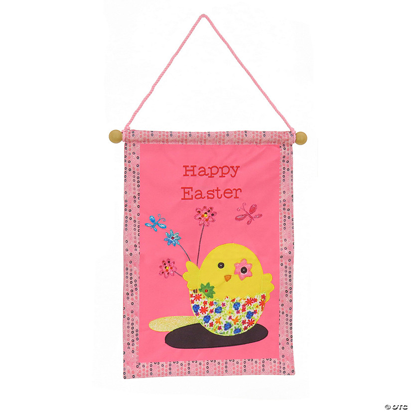 National Tree Company 18" Pink "HAPPY EASTER" Banner Image