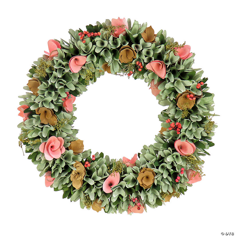 National Tree Company 18" Spring Pastel Floral Wreath Image