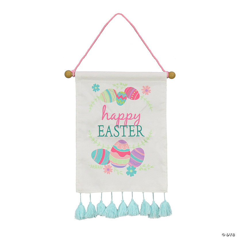 National Tree Company 19" White "HAPPY EASTER" Banner Image