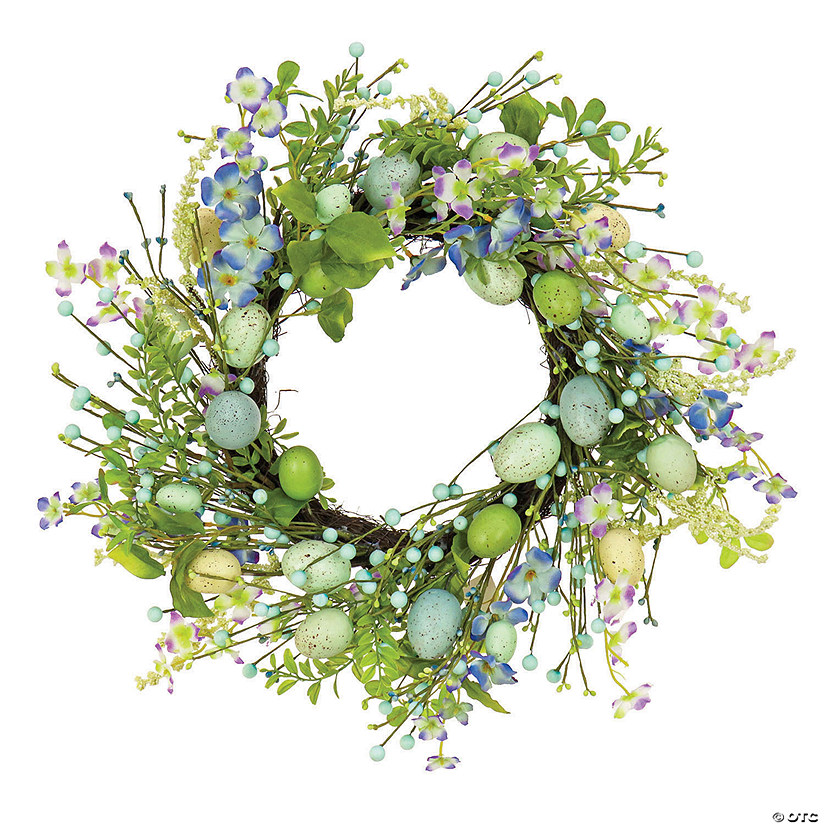 National tree company 20" flowering blue green easter wreath Image