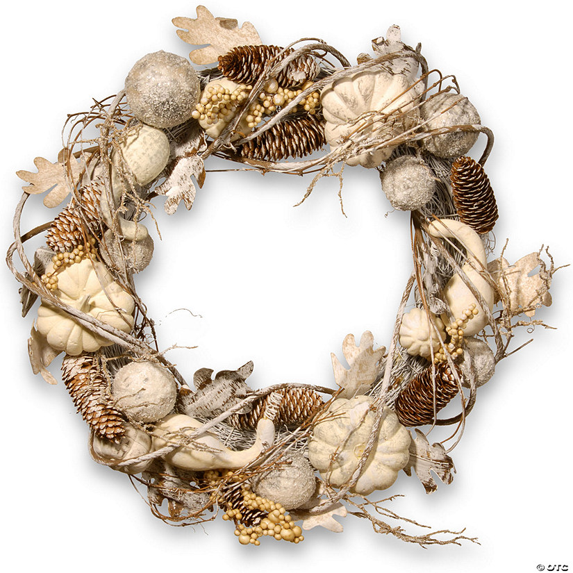 National Tree Company 20 in. Pumpkin and Pinecone Wreath Image