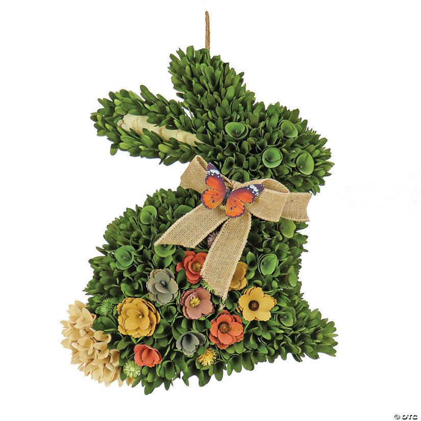 National tree company 22" green floral bunny decoration Image