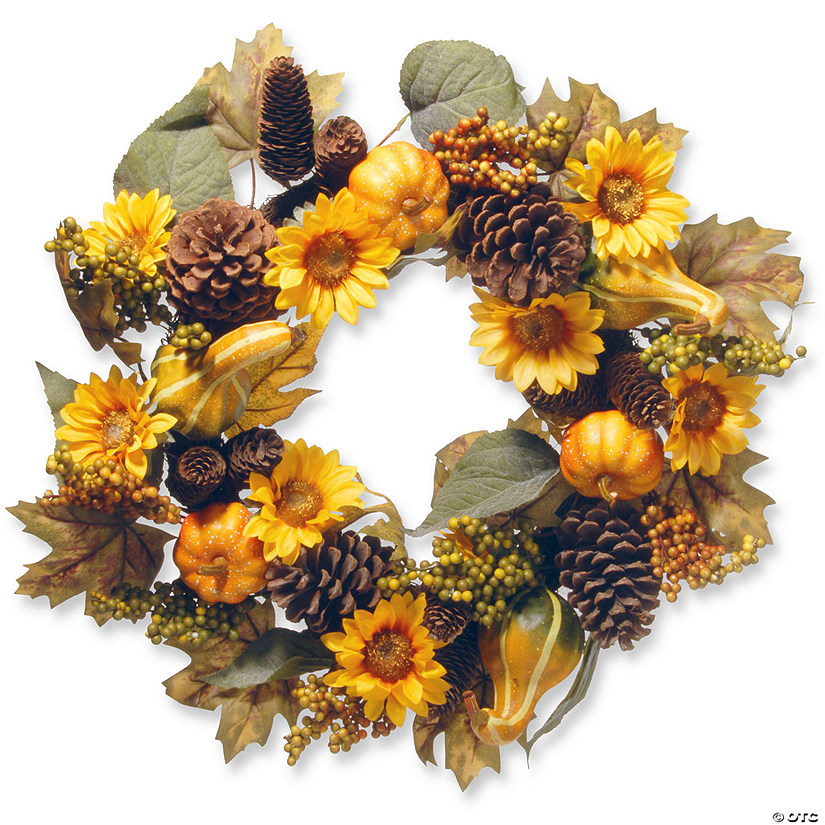 National Tree Company 22 in. Autumn Sunflower Wreath Image