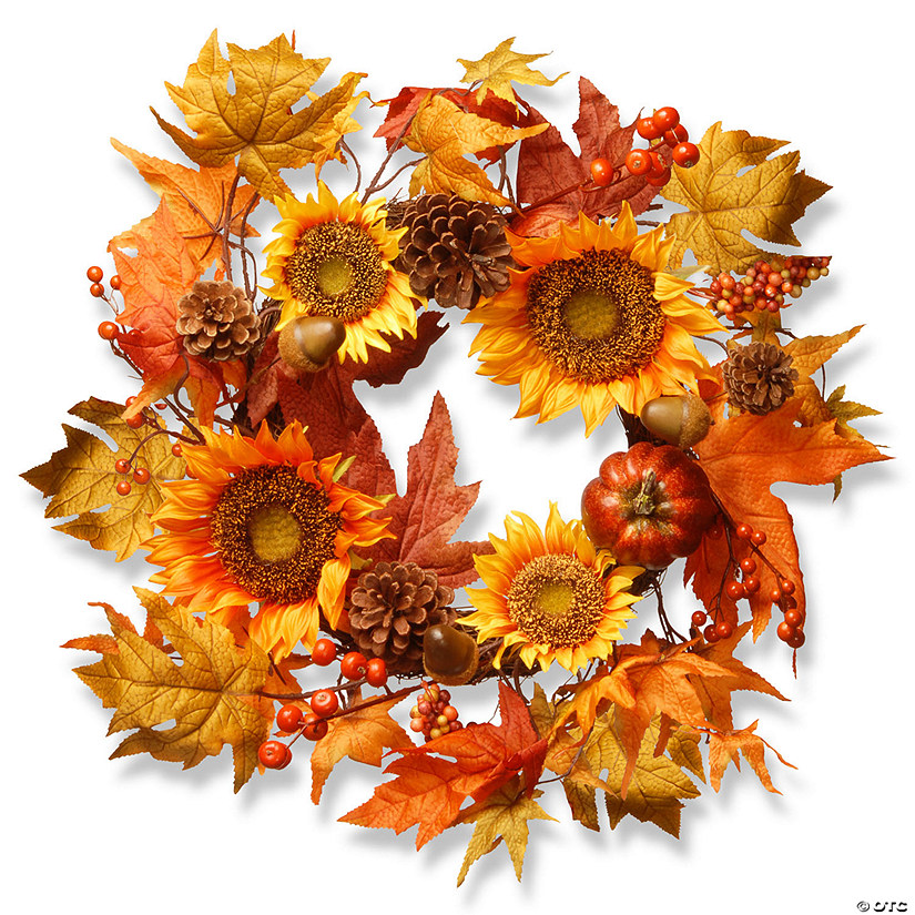 National Tree Company 22 in. Sunflower Wreath Image