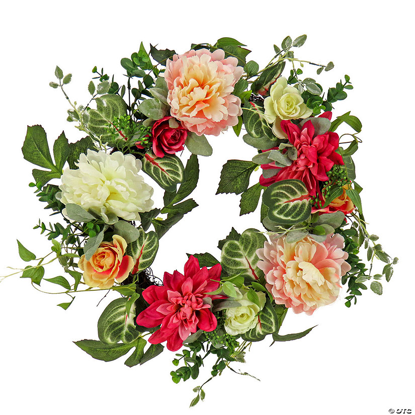 National Tree Company 22" Mixed Garden Flowers Spring Wreath Image