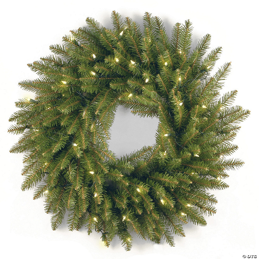 National Tree Company 24" Dunhill&#174; Fir Wreath with Clear Lights Image