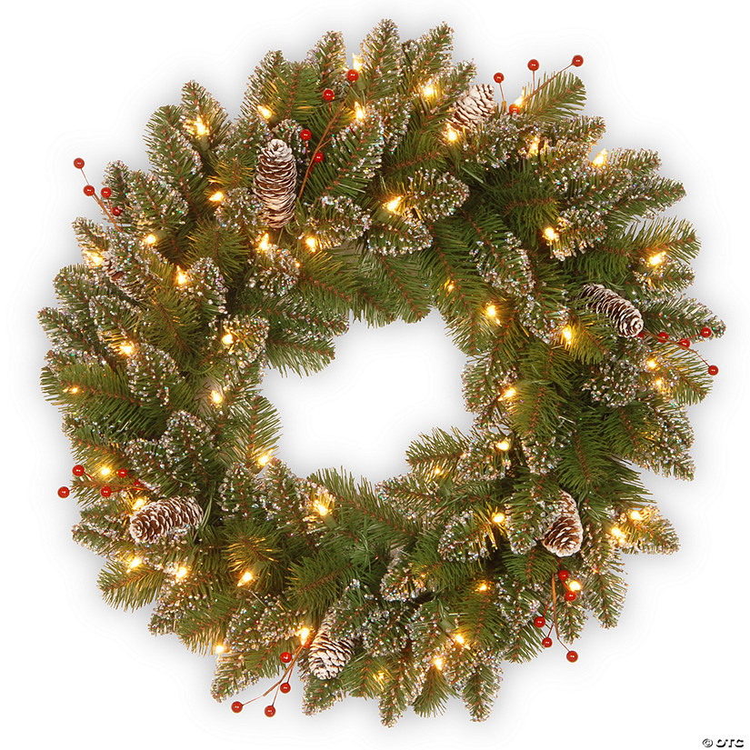 National Tree Company 24" Glittery Mountain Spruce with LED Lights Image