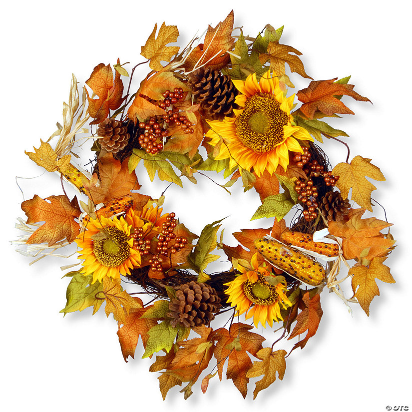 National Tree Company 24 in. Autumn Sunflower Wreath Image