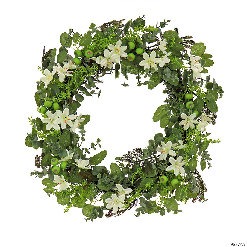 National Tree Company 24" Spring Mixed Blossoms Floral Wreath Image
