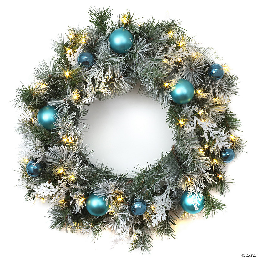 National Tree Company 24" Tinkham Pine Wreath with LED Lights Image